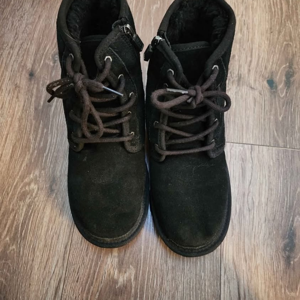 UGG Black Suede Lace-Up Boots